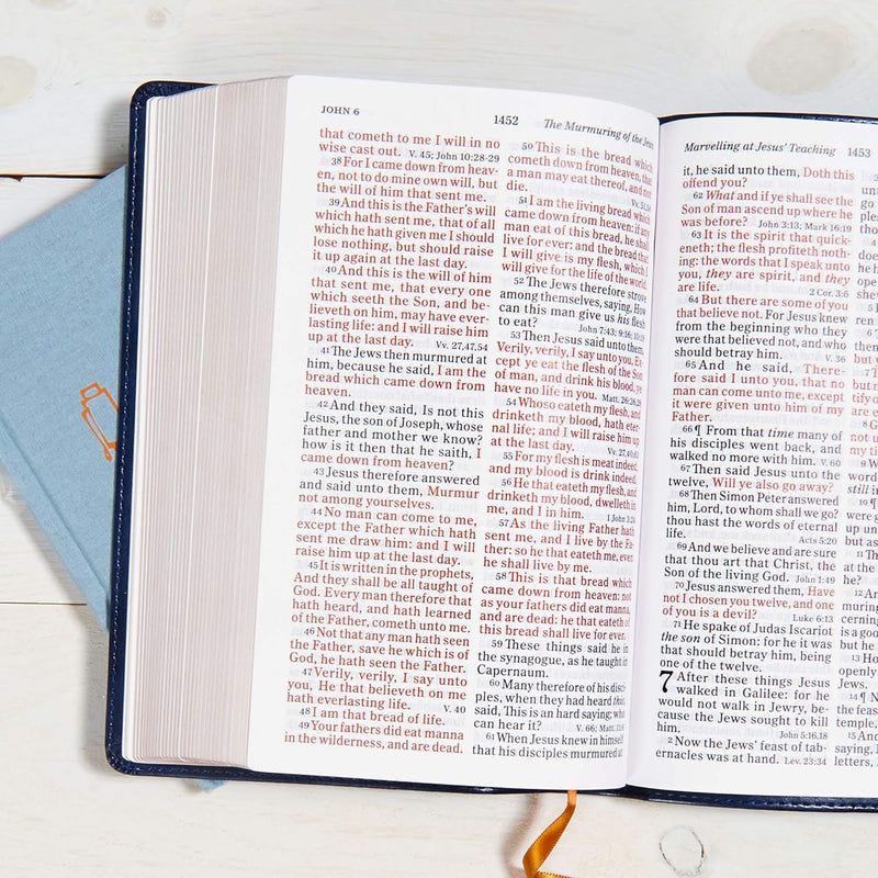 KJV Large Print Personal Size Reference Bible, Navy by Holman Bible