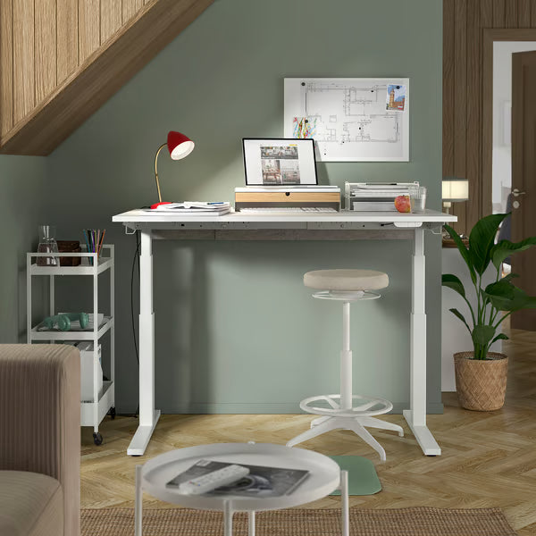 IKEA MITTZON Desk sit/stand, electric white, 120x60 cm (47 1/4x23 5/8 ")