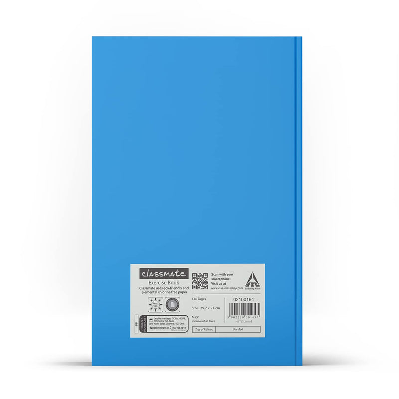 Classmate Pulse PP Cover Longbooks,A4 size, Unruled,140 Pages (Pack of 6) Visit the Classmate Store