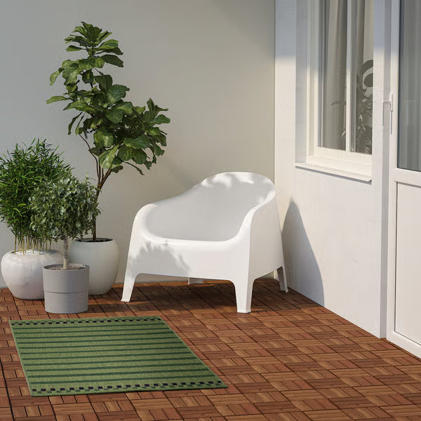 IKEA KORSNING Rug flatwoven, in/outdoor, green purple/striped, 80x150 cm (2 ' 7 "x4 ' 11 ")