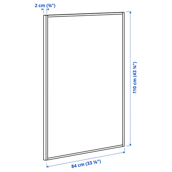 IKEA MITTZON Whiteboard/noticeboard, white, 84x110x2 cm (33 1/8x43 1/4x3/4 ")