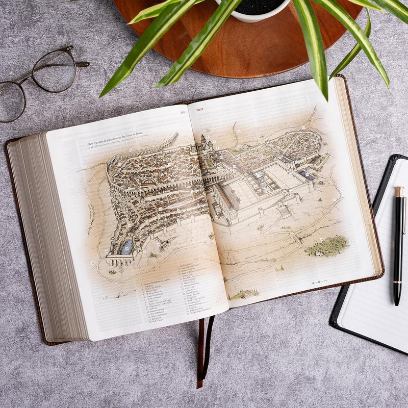 KJV Study Bible, Large Print Edition, Saddle Brown Leathertouch by Holman Bible Publishers