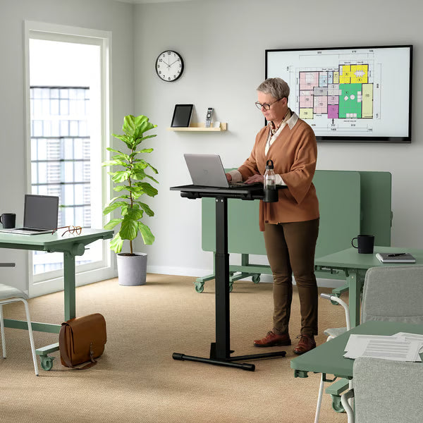 IKEA MITTZON Laptop table with castors, black, 66x50 cm (26x19 5/8 ")