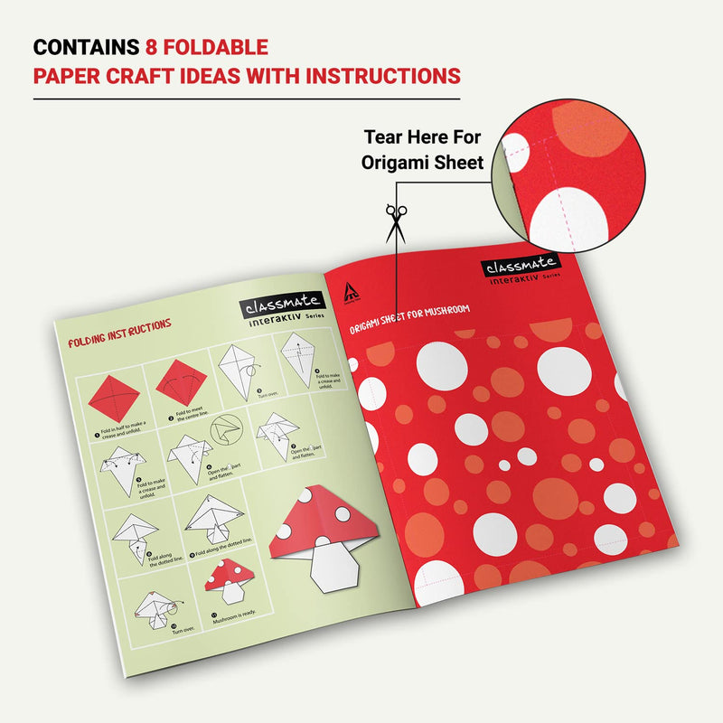 Classmate Interaktiv Origami Craft Book (Pack of 2 ) - Fruits & Veggies and Pets, Multicolor (2661001) Visit the Classmate Store