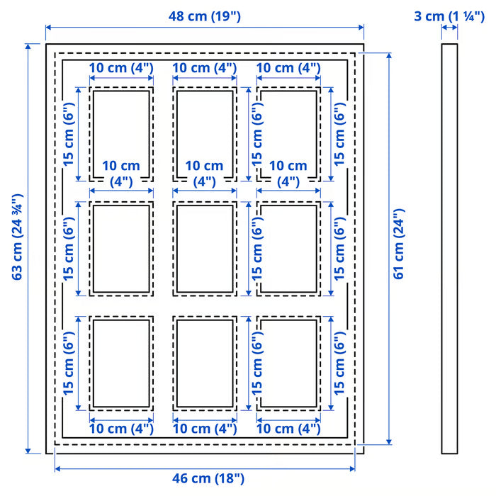 IKEA RÖDALM Frame for 9 pictures, black, 46x61 cm (18x24 ")