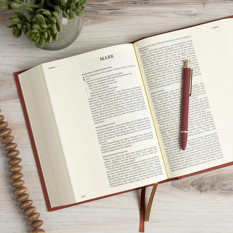 NASB Notetaking Bible, Large Print Edition, Cinnamon Brown Cloth Over Board by Holman Bible Publishers