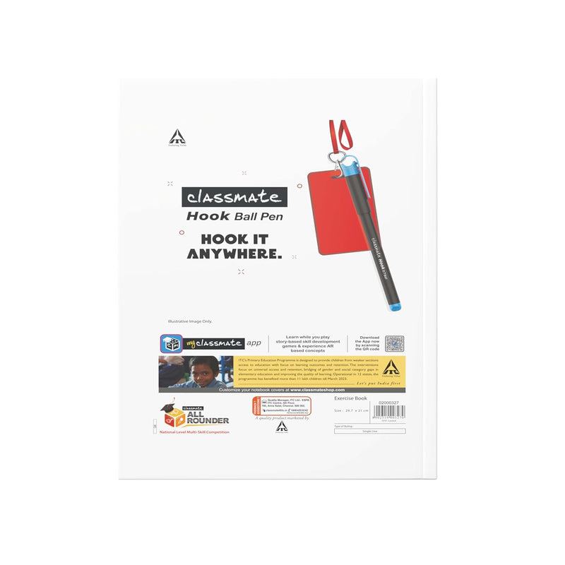 Classmate Longbook - Single Line, 344 Pages, 297mm x 210mm, Pack of 4 Visit the Classmate Store