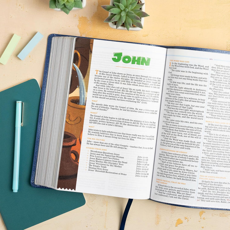 KJV One Big Story Bible, Royal Blue Leather Touch by Holman Bible Publishers