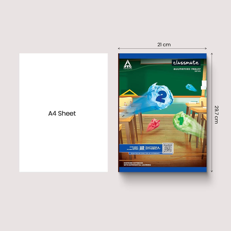 Classmate Augmented Reality Notebooks - 140 Pages | Pack of 3 Long Size Ruled Notebooks for School Students | Immersive AR Learning Experience | 29.7cm x 21.0cm | Single Line AR Notebook Visit the Classmate Store