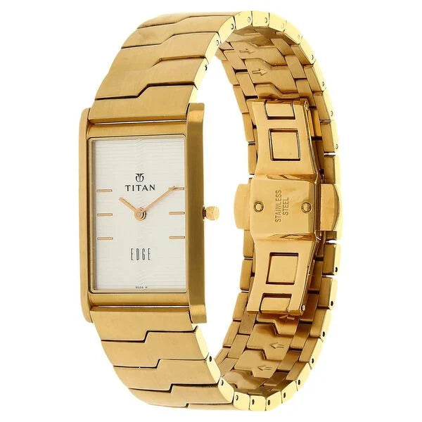 Titan Quartz Analog Silver Dial Stainless Steel Strap Watch for Men