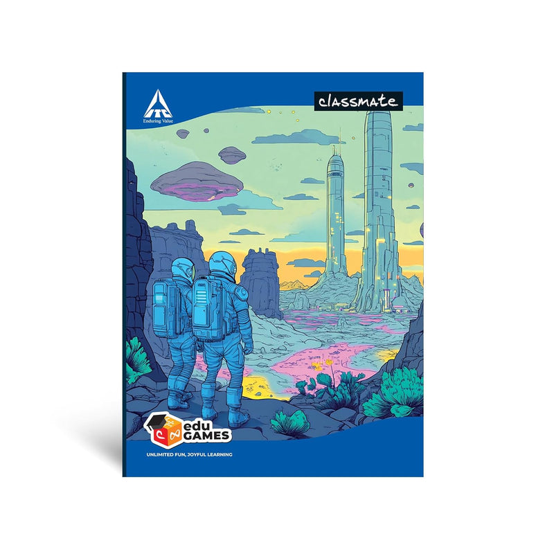 Classmate Long Size Notebook - 140 Pages | Single Line | A4 - 29.7cm X 21.0cm | Pack Of 12 Notebooks | Long Size Ruled Notebooks for School Students Visit the Classmate Store