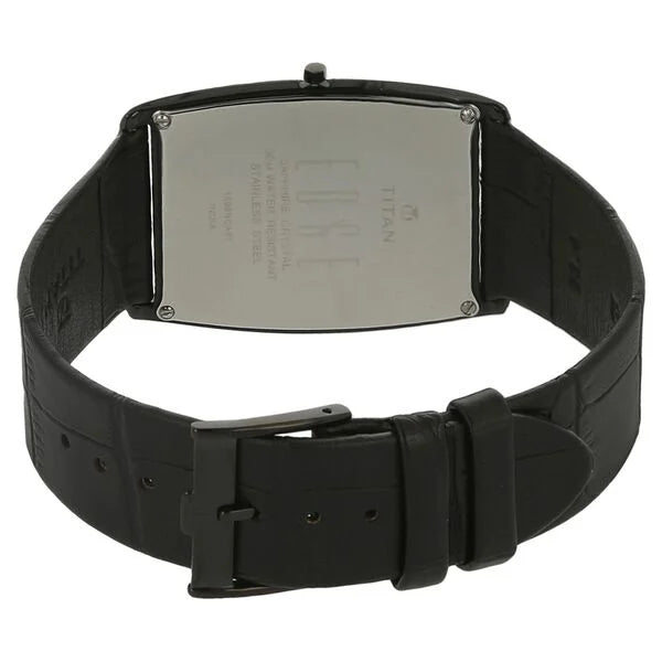 Titan Edge Black Dial Analog Leather Strap watch for Men