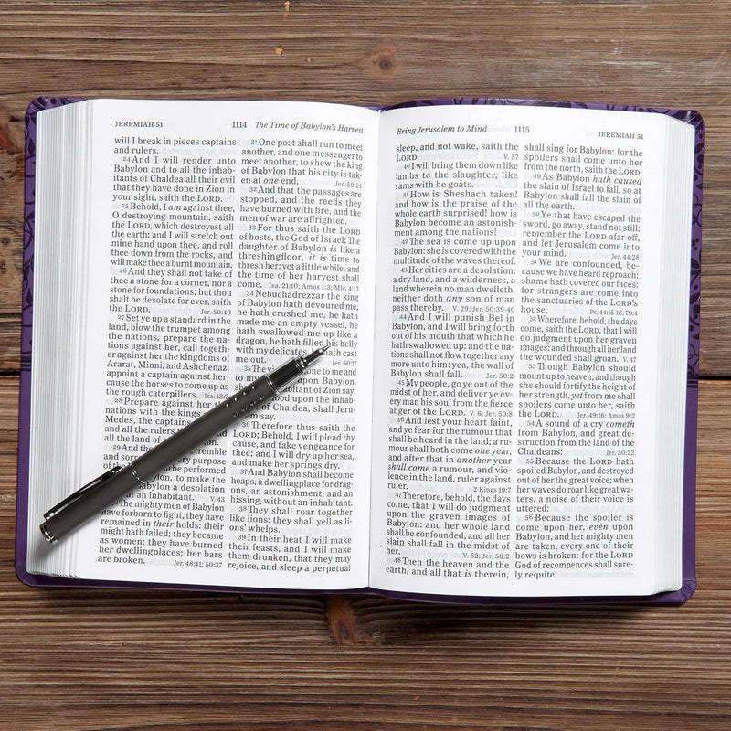 KJV Large Print Personal Size Reference Bible, Purple LeatherTouch by Holman Bible Staff