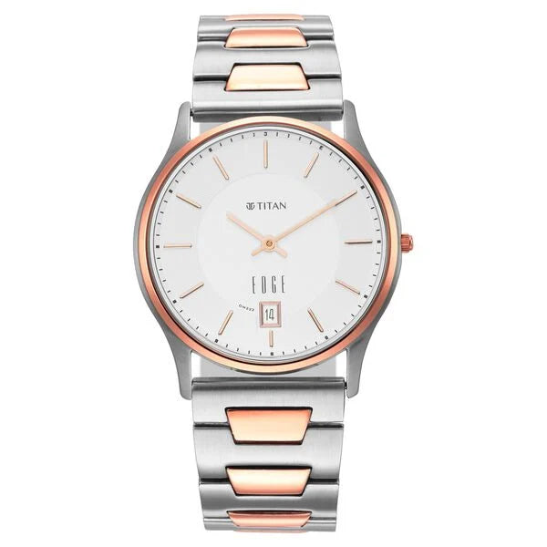 Titan Quartz Analog Silver Dial Stainless Steel Strap Watch for Men