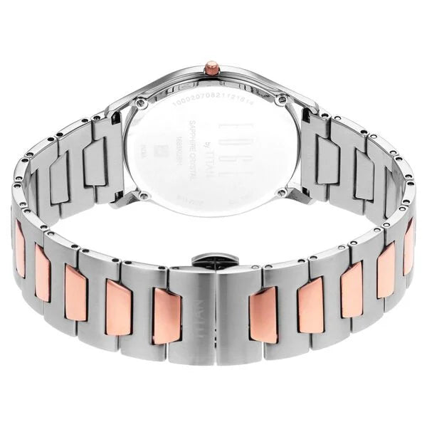 Titan Quartz Analog Silver Dial Stainless Steel Strap Watch for Men