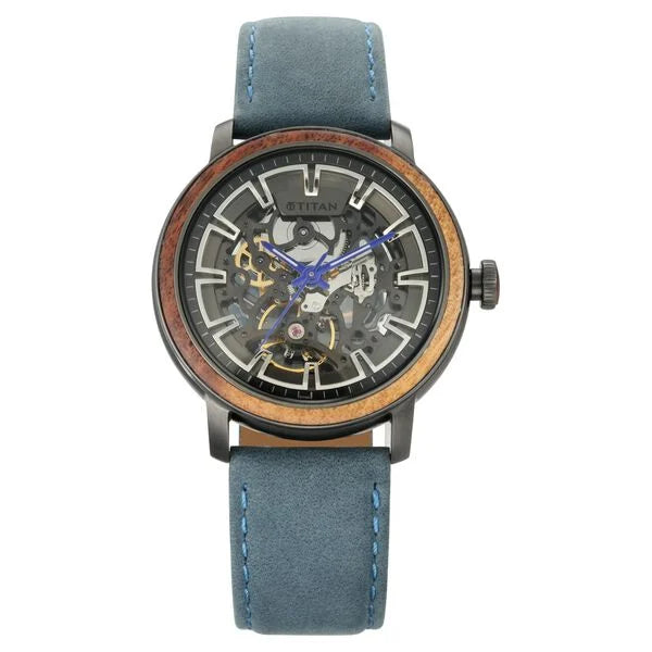 Titan Magnate Blue Dial Automatic Leather Strap watch for Men