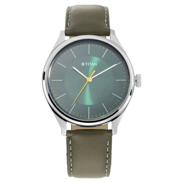 Titan Men's Urban Edge Lustrous Green Dial Leather Watch