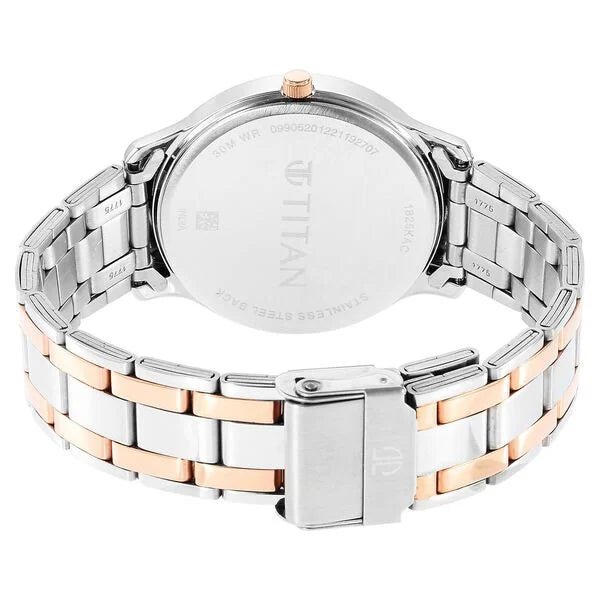 Titan Quartz Analog Green Dial Stainless Steel Strap Watch for Men