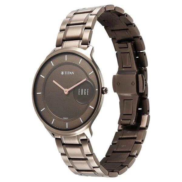 Titan Edge Baseline Grey Dial Analog Stainless Steel Strap watch for Men