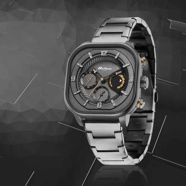 Titan Octane Aerobatics Anthracite Dial Chronograph Stainless Steel Strap watch for Men
