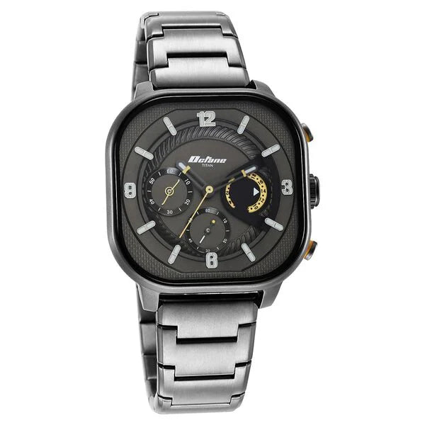 Titan Octane Aerobatics Anthracite Dial Chronograph Stainless Steel Strap watch for Men
