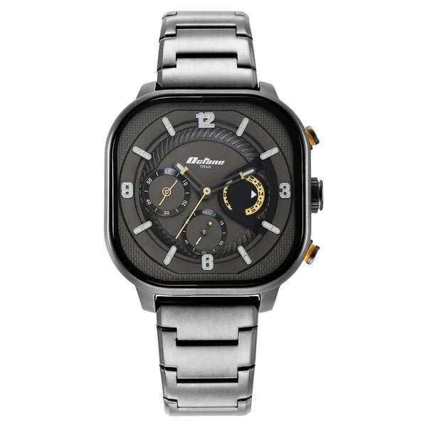 Titan Octane Aerobatics Anthracite Dial Chronograph Stainless Steel Strap watch for Men
