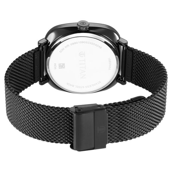 Titan Neo Curve Quartz Analog with Date Anthracite Dial Black Stainless Steel Strap Watch for Men