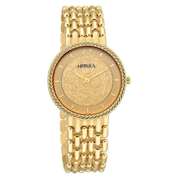 Titan Nebula Analog 18 Karat Solid Gold Watch for Men