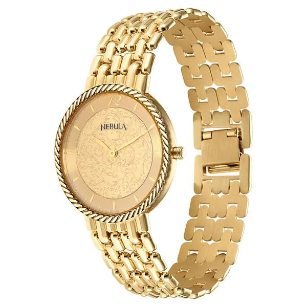 Titan Nebula Analog 18 Karat Solid Gold Watch for Men