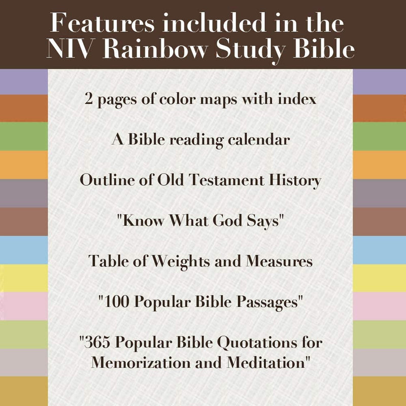 NIV Rainbow Study Bible, Jacketed Hardcover by Holman Bible Staff