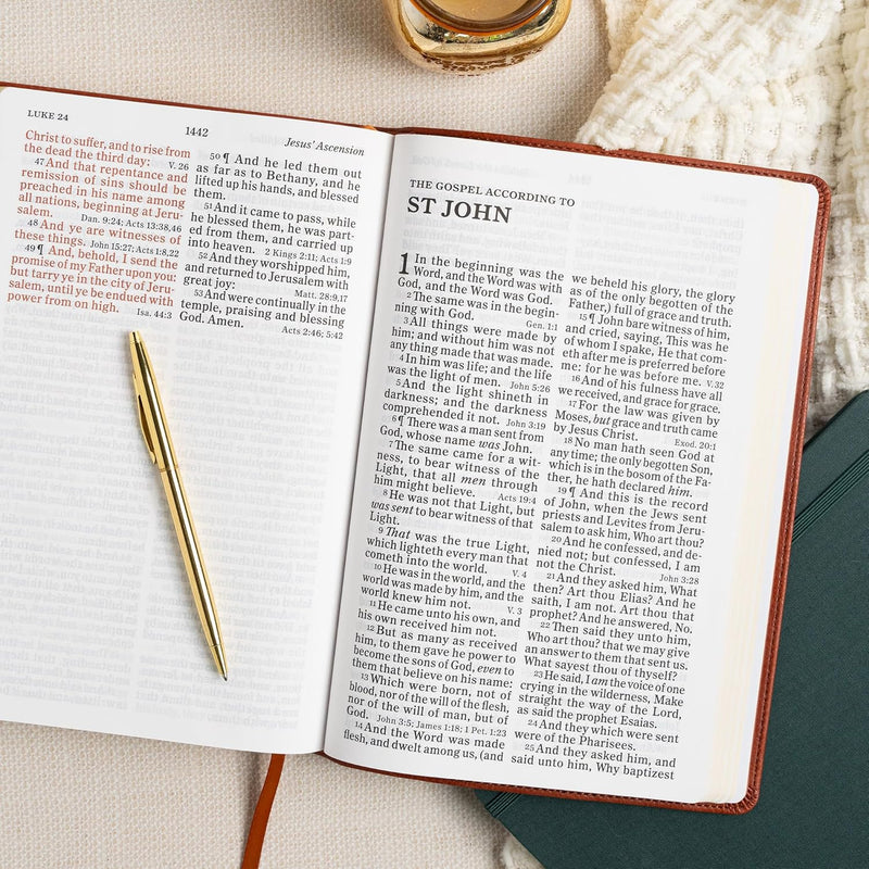 Giant Print Reference Bible, Burnt Sienna LeatherTouch by Holman Bible Publishers