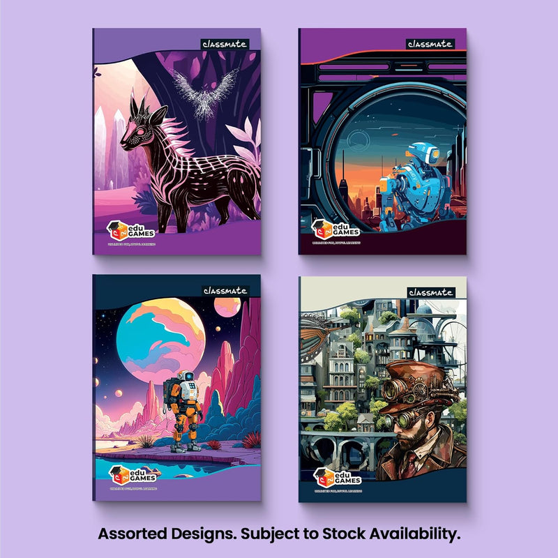 Classmate Longbook - 297 X 210 mm, 384 Pages, Single line,Pack of 4 Visit the Classmate Store