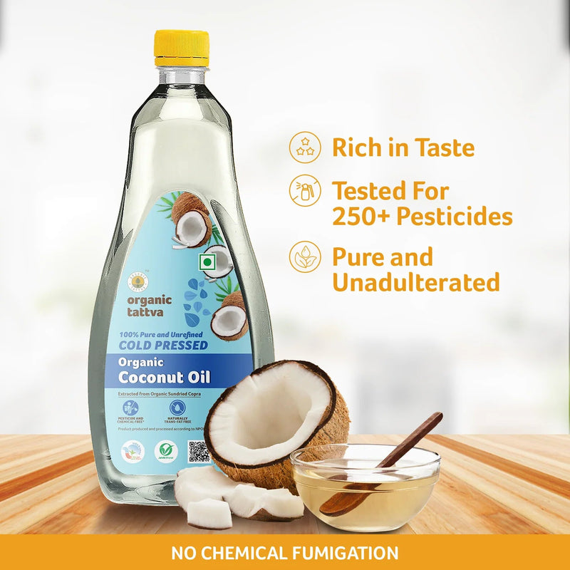 Cold Pressed Coconut Oil 3Kg by Organic Tattva