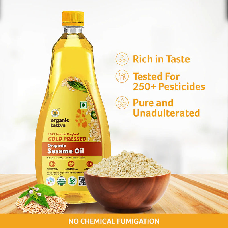 Organic Tattva Organic Cold Pressed Sesame Oil 5 Litre by Organic Tattva
