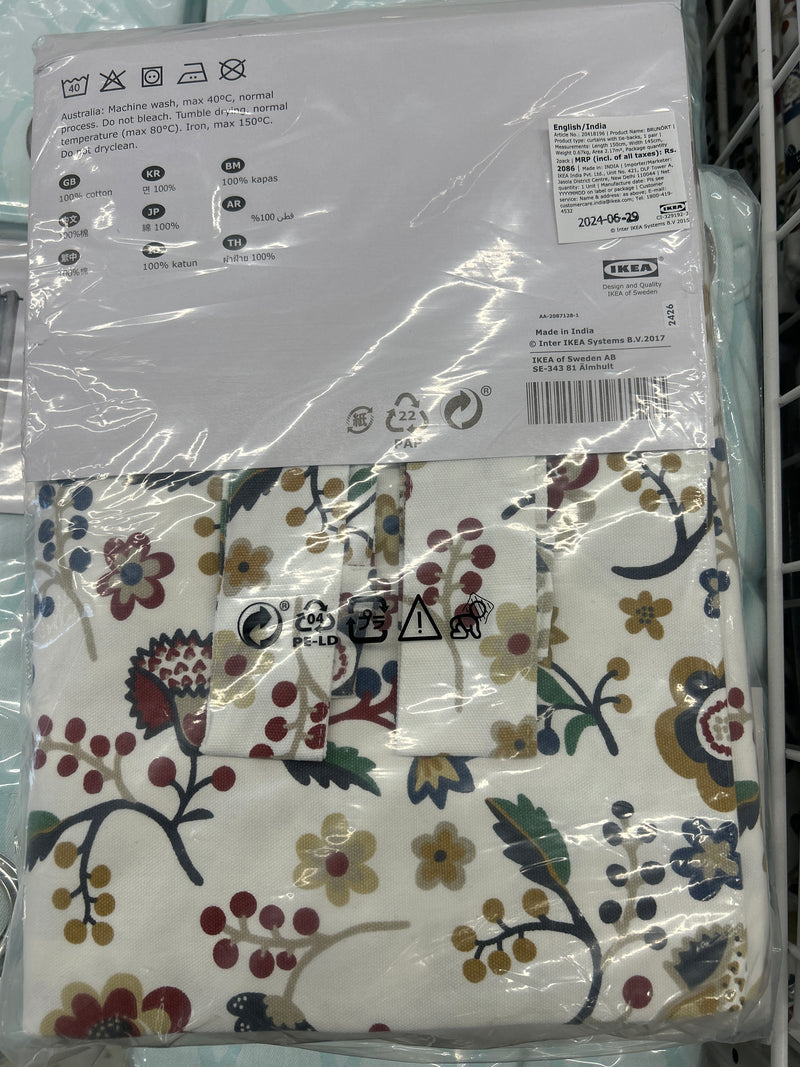 IKEA Brunort Curtains with tie backs 1 pair multicolour