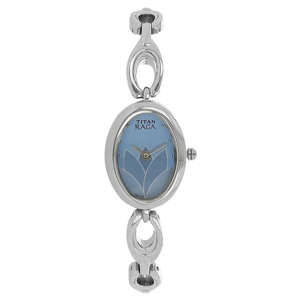 Titan Raga Blue Dial Women Watch With Metal Strap