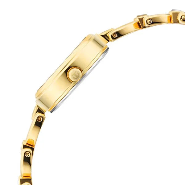 Titan Lagan Silver Dial Golden Metal Strap Watch for Women