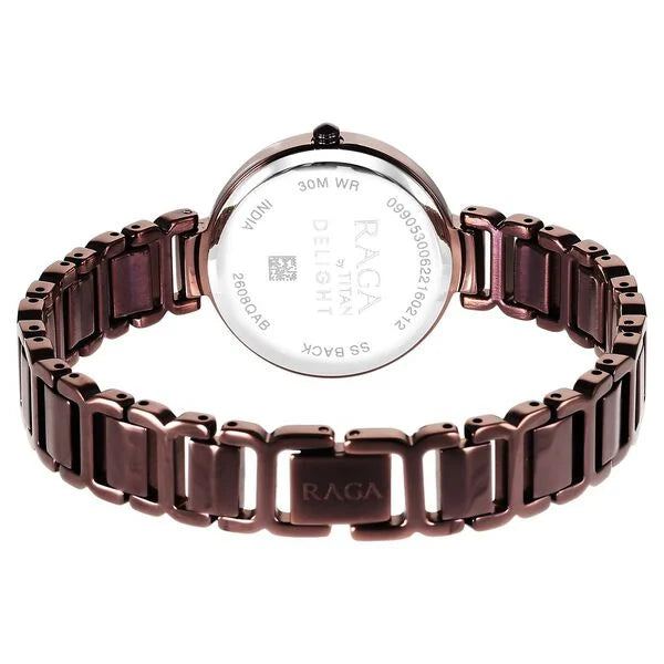 Titan Raga Women's Allure: Brown Dial with designer Metal Strap Watch