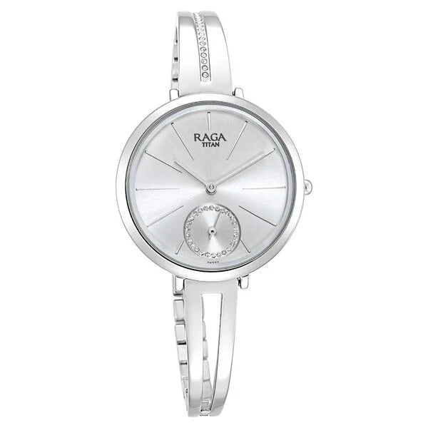 Titan Raga Viva Silver Dial Women Watch With Metal Strap