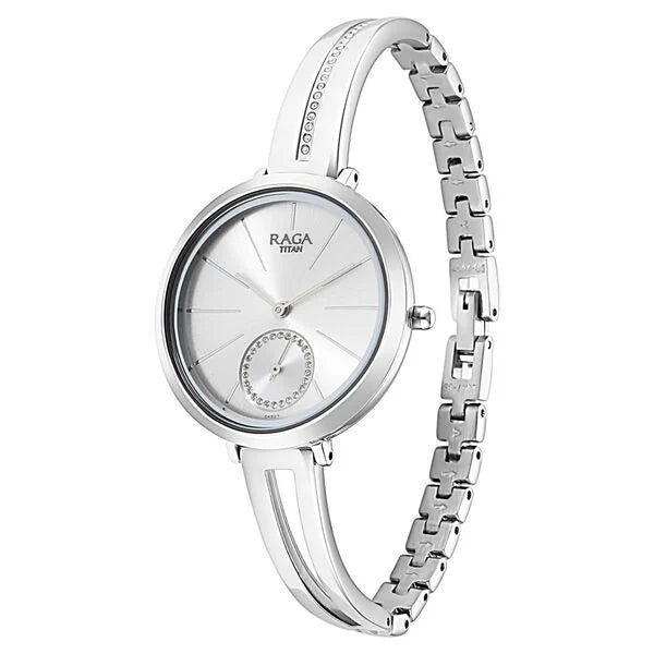 Titan Raga Viva Silver Dial Women Watch With Metal Strap