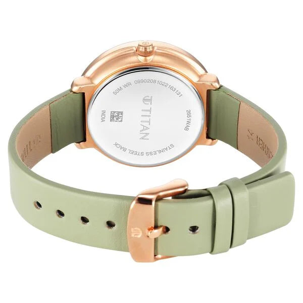 Titan Neo Quartz Multifunction White Dial Leather Strap Watch for Women