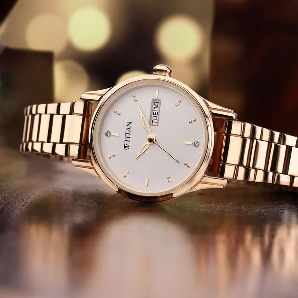 Titan Women's Lagan Watch: Rose Gold Accents & Refined Elegance