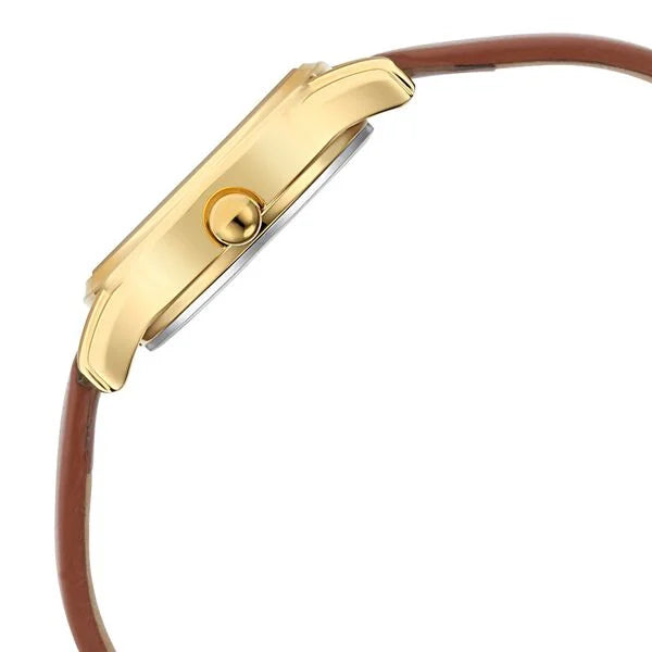 Titan Lagan White Dial Analog with Day and Date Leather Strap Watch for Women