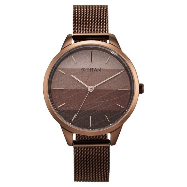 Titan Purple Glam It Up Multicoloured Dial Stainless Steel Strap Watch for Women