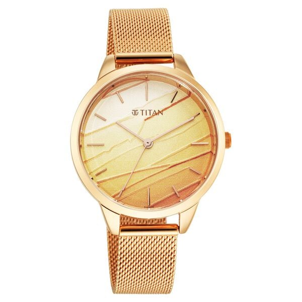 Titan Purple Glam It Up Multicoloured Dial Stainless Steel Strap Watch for Women