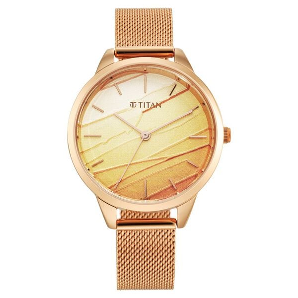 Titan Purple Glam It Up Multicoloured Dial Stainless Steel Strap Watch for Women