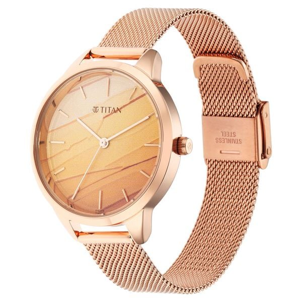 Titan Purple Glam It Up Multicoloured Dial Stainless Steel Strap Watch for Women