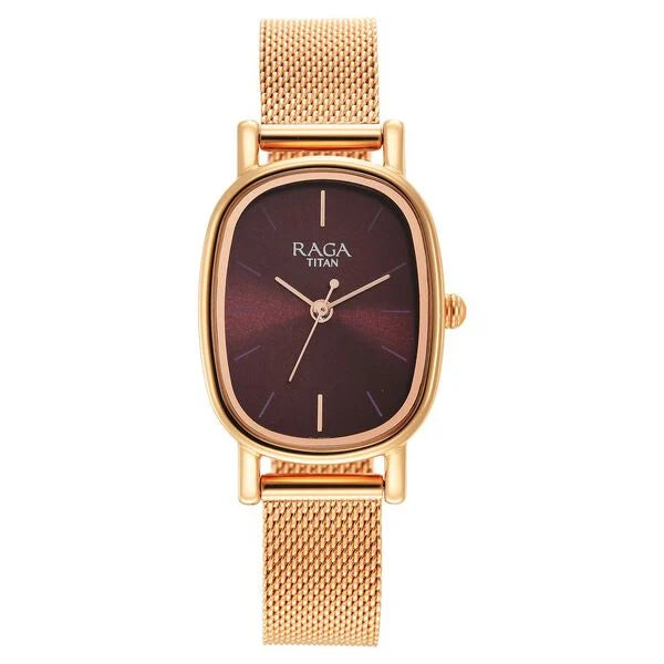 Titan Raga Viva Brown Dial Analog Stainless Steel Strap Watch for Women