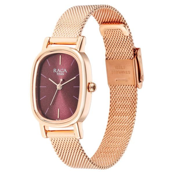 Titan Raga Viva Brown Dial Analog Stainless Steel Strap Watch for Women