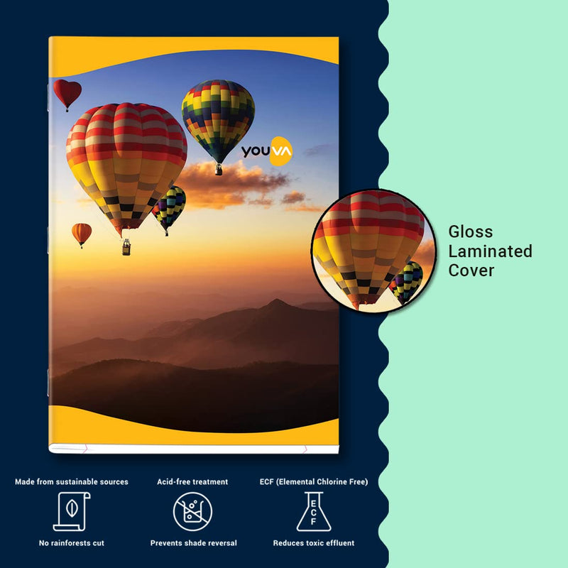 Navneet YOUVA Soft Bound Long Book - A4, 228 Pages (Pack of 6)